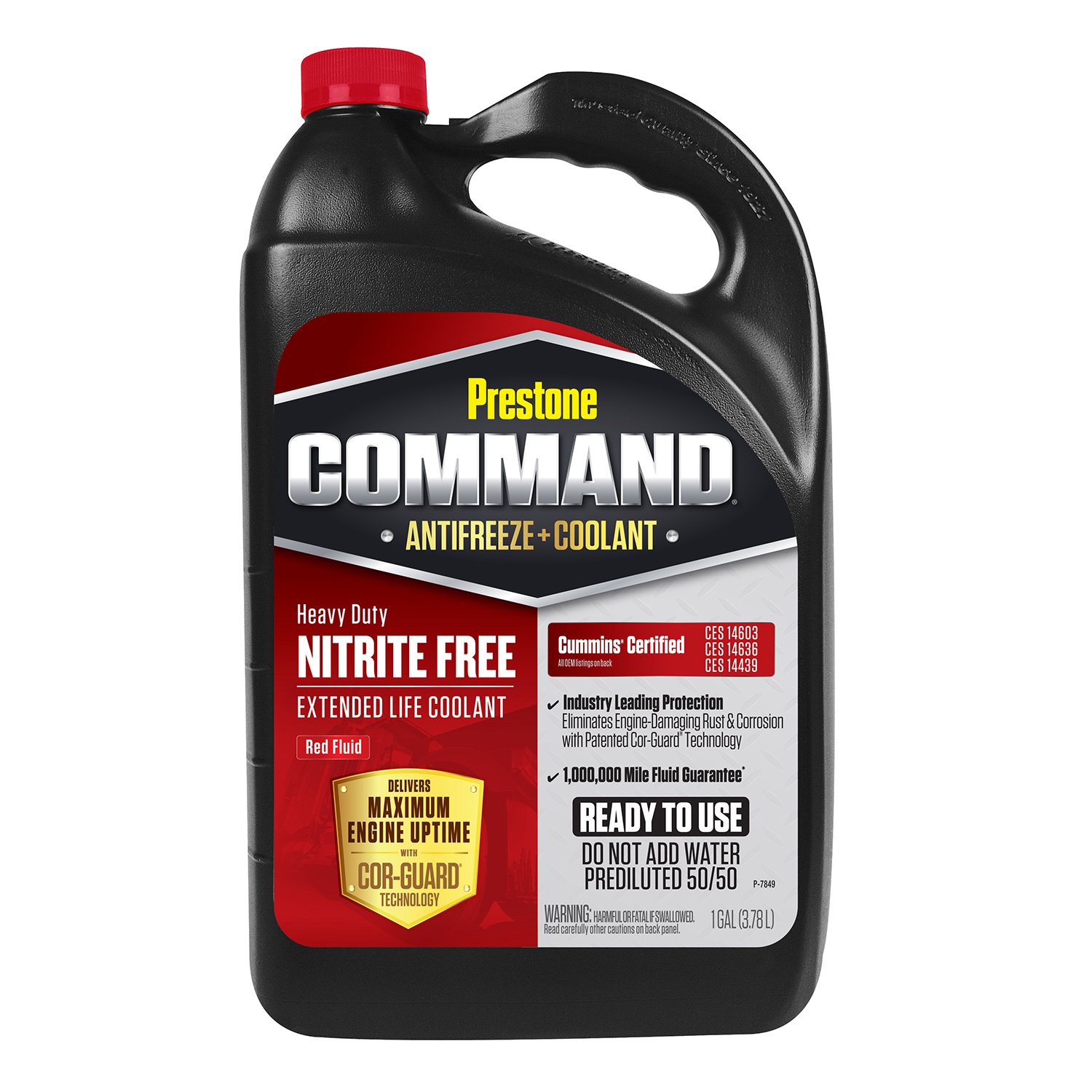 Prestone AFC13100 Cor-Guard Command Nitrite Free Extended Life Red 50/50 Antifreeze Coolant 1 Gallon