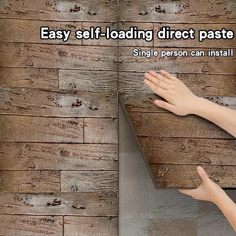 PU Artificial Stone Wall Panel Immitating Weathered Wood Grain Light Culture Stone Old Boat Wood Board Rotten Wood Background