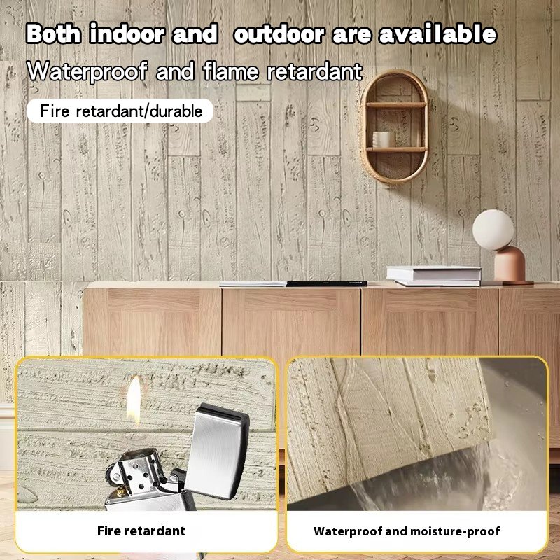 PU Artificial Stone Wall Panel Immitating Weathered Wood Grain Light Culture Stone Old Boat Wood Board Rotten Wood Background