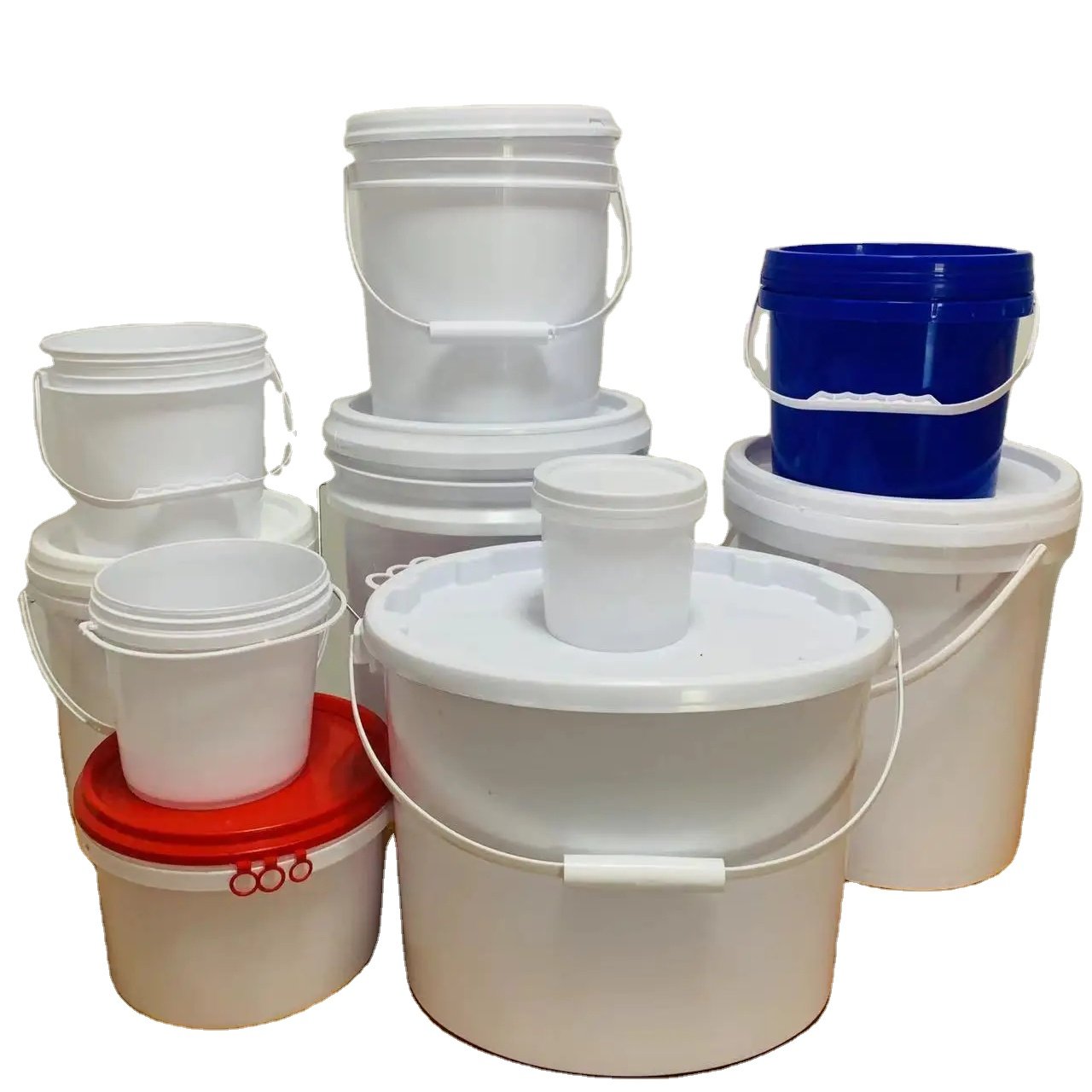 Waterproof Pail Water Storage Bucket Customization Heavy Duty with Lid Handle Plastic Paint Bucket