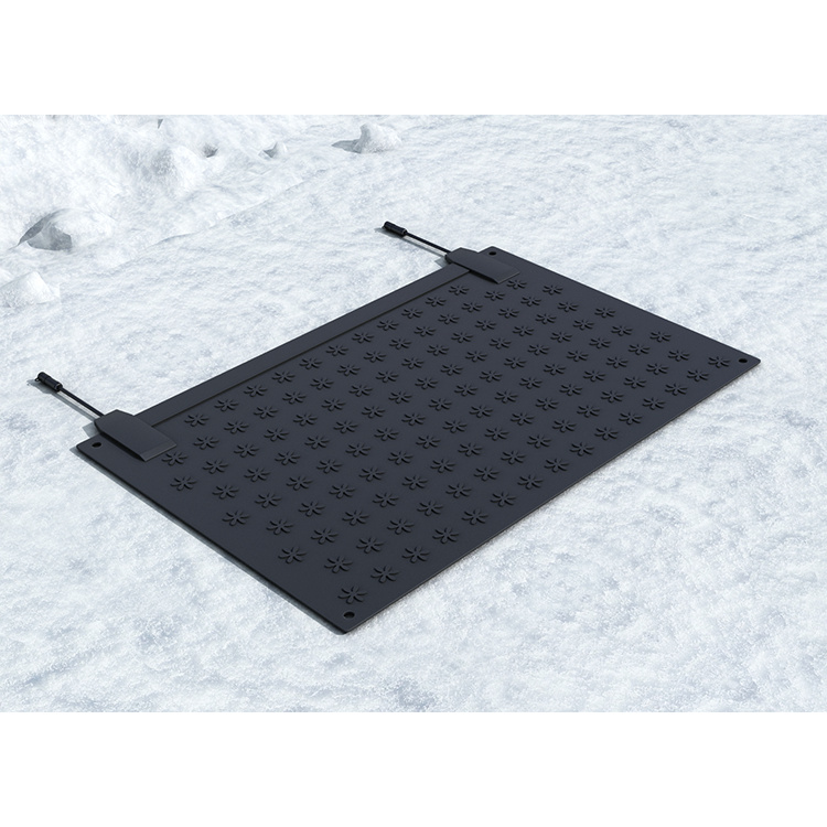 Outdoor Heated Snow Mat Floor Antifreeze Heated Rubber Mat Melting Stairway Mat Product