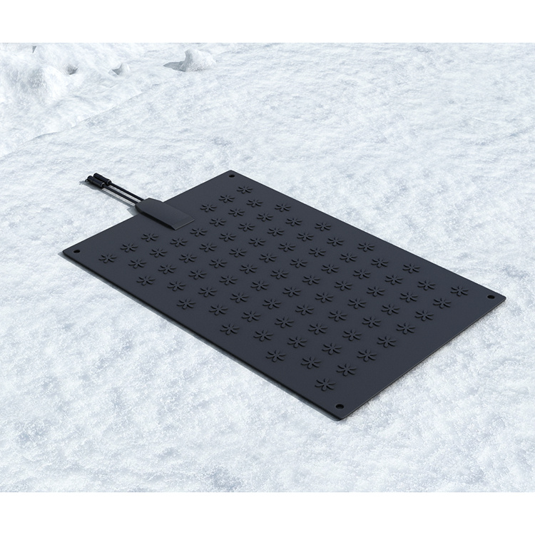 Outdoor Heated Snow Mat Floor Antifreeze Heated Rubber Mat Melting Stairway Mat Product