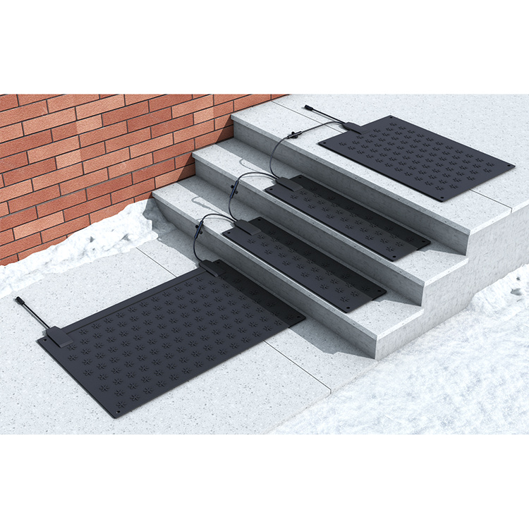 Outdoor Heated Snow Mat Floor Antifreeze Heated Rubber Mat Melting Stairway Mat Product