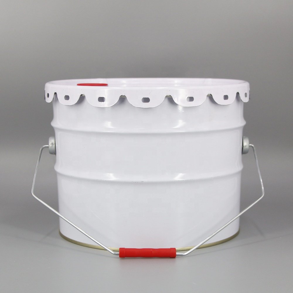 Customized Logo Wholesale 10 Liter Tinplate Paint Metal Bucket with Plastic Spout Cap