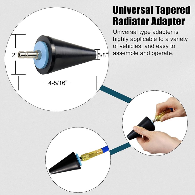 Universal Automotive Cooling System Vacuum Purge Radiator Coolant Refill Tool Kit with Adapter Case Hose for Car Van SUV Truck