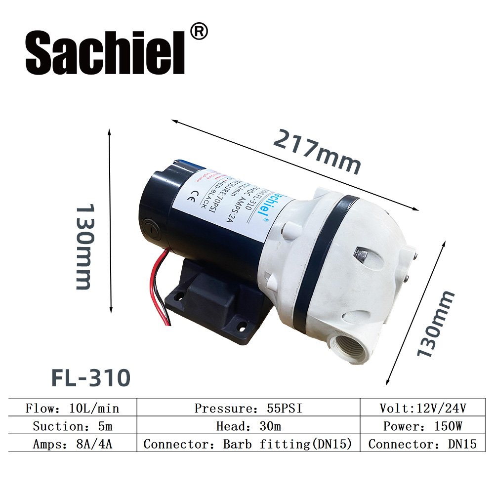 10L High Pressure Electric Diaphragm Pump 60Hz DC Motor Metal for Clean Water Acid Alkali Antifreeze for Laundry Detergent OEM