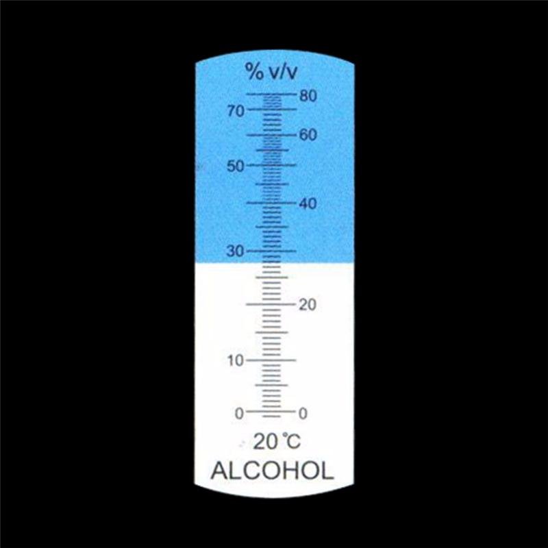 Hand Held 0-80% Alcohol Refractometer ATC Spirits Tester Alcoholometer (single Scales) Adjustable Manual Focusing Aluminum
