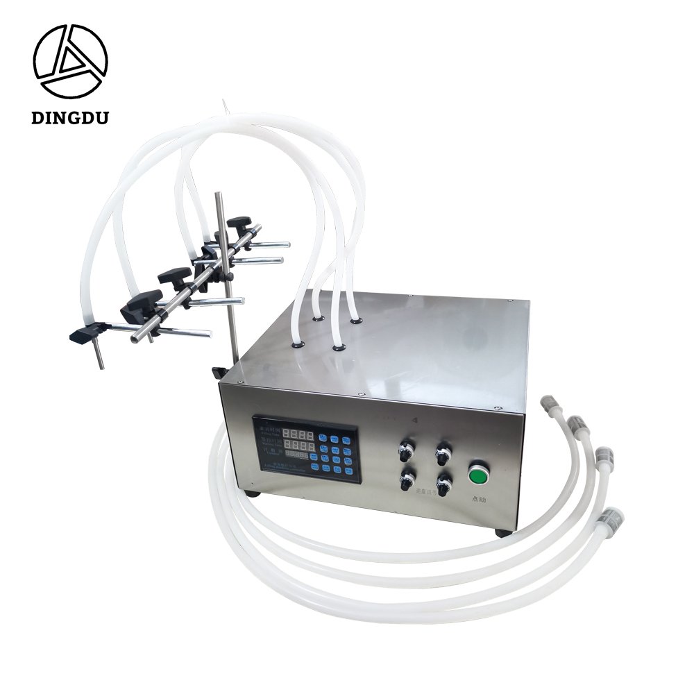 Production Line 4 Nozzles Multi Heads Vinegar Drinks Liquid Chlorine Reagent Bottle Liquid Filling Machine