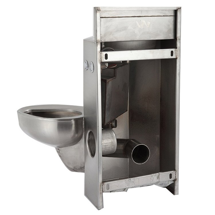 Sanitary Ware Western One Piece Prison Toilet Sink Combination Antifreeze Cracking Stainless Steel Toilet Bowl With Faucet