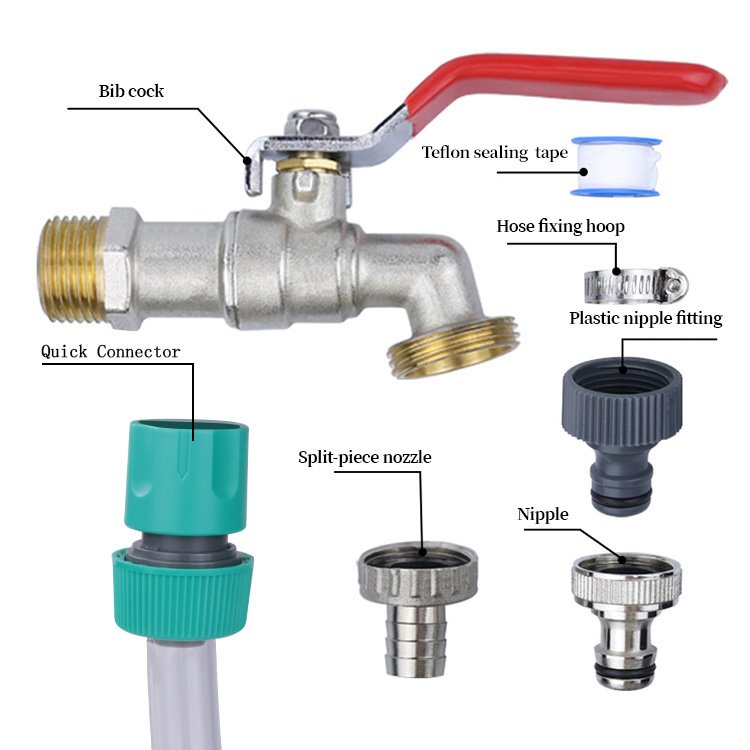 TMOK Wholesale Outdoor Antifreeze Tap Faucet Garden Water Taps Brass Bibcock for IBC Tank