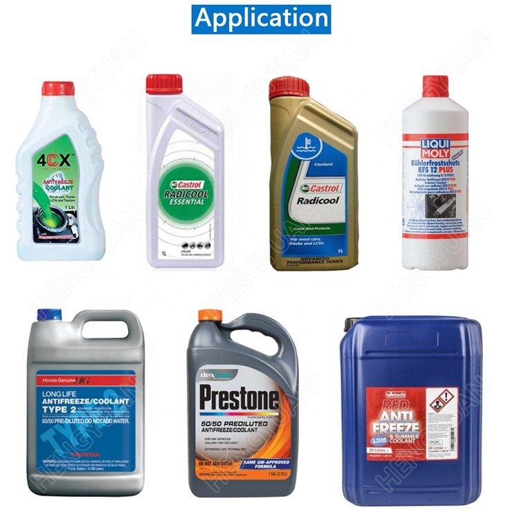 Automatic Linear Structure Gravity Type Free Flowing Liquid 1-5 L Antifreeze Coolant Bottle Filling Machine