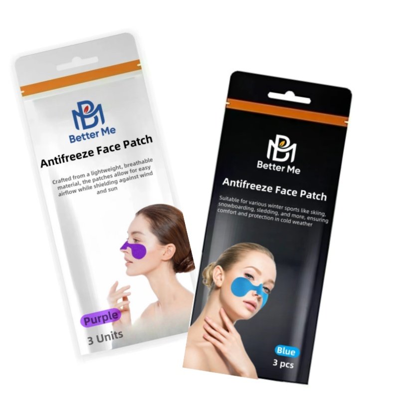 Antifreeze Face Patch, Ski&Snowboard Face Sticker, Breathable Wind&Sun Resistant for Cold Weather Mask, Set of 6