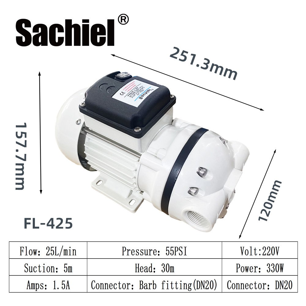 HighFlow 24H Customized OEM Water Diaphragm Pump Durable Acid Alkali Resistant 60Hz for Antifreeze for Laundry Liquid Box