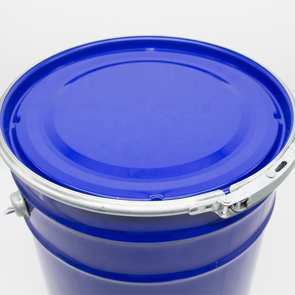 20 Liter Blue Coating Paint Bucket Metal Paint Barrel With Metal Cap for Metal Pail