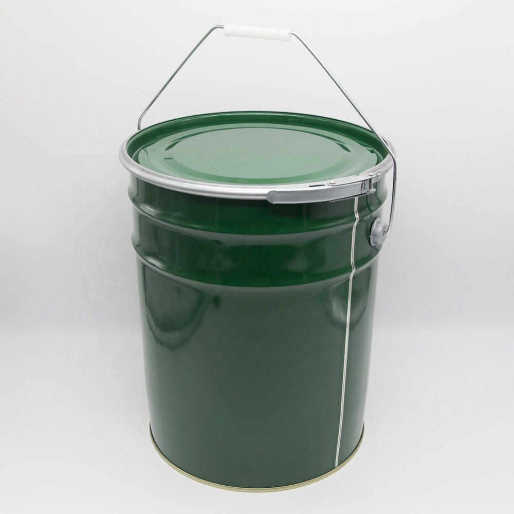 20 Liter Blue Coating Paint Bucket Metal Paint Barrel With Metal Cap for Metal Pail