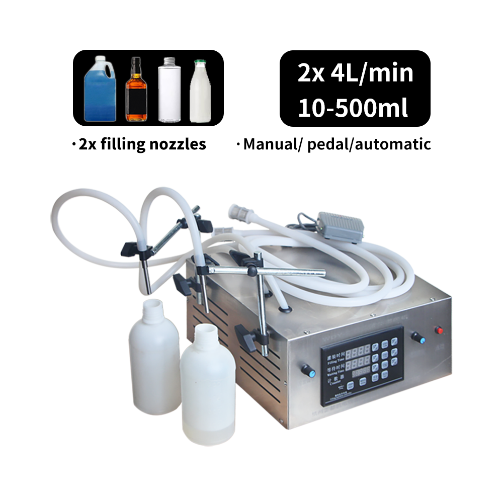 Cheap Price Production Line Double Nozzles Water Antifreeze Wine Diaphragm Pump Liquid Filling Machine
