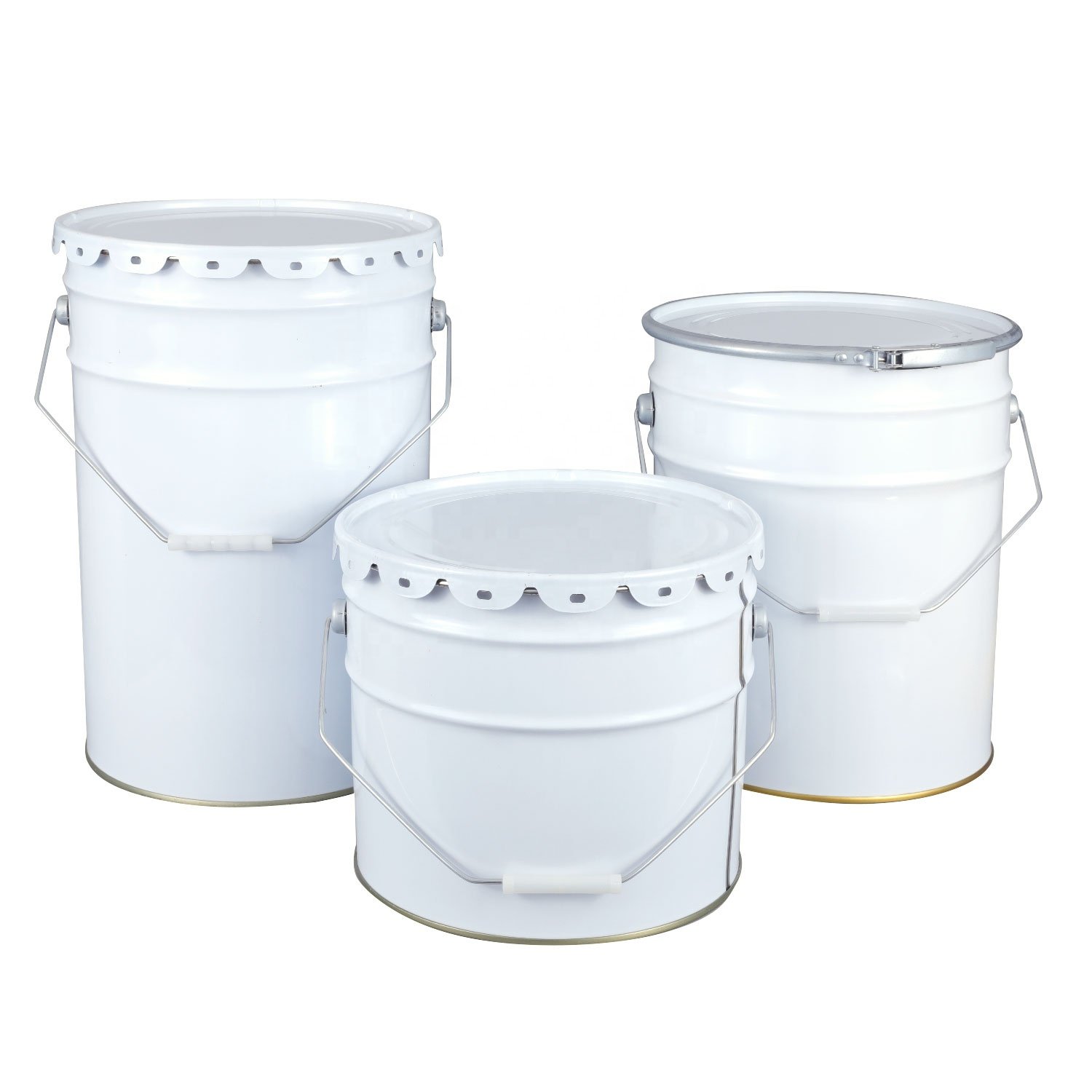 5 Gallon Metal Paint Tin Bucket 20 Liter Metal Pail with Lock Ring Lid and Plastic Handle