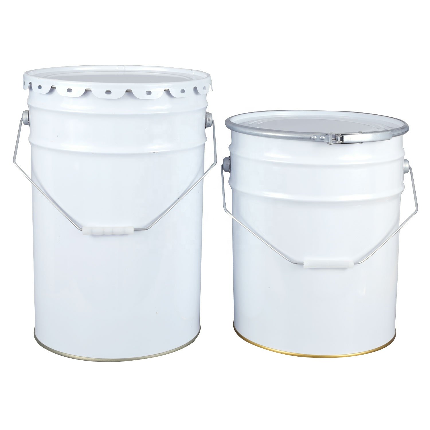 5 Gallon Metal Paint Tin Bucket 20 Liter Metal Pail with Lock Ring Lid and Plastic Handle