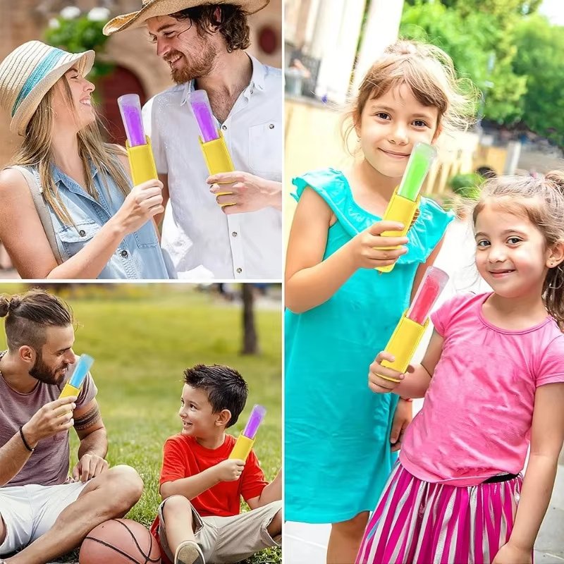 Reusable Colorful Ice Pop Sleeves Popsicle Bags Antifreezing Sets Insulated Ice Holder Freezer Pop Holders Neoprene Sleeve