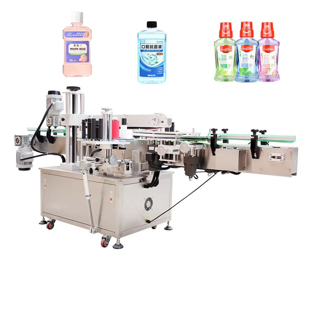 Automatic Flat Bottle Double Sided Labeling Machine for fat round and square bottle