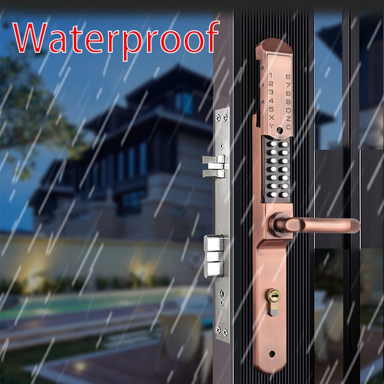 Villa Outside Aluminum Iron Door Lock Waterproof Antifreeze Sliding Cover Mechanical Code Lock
