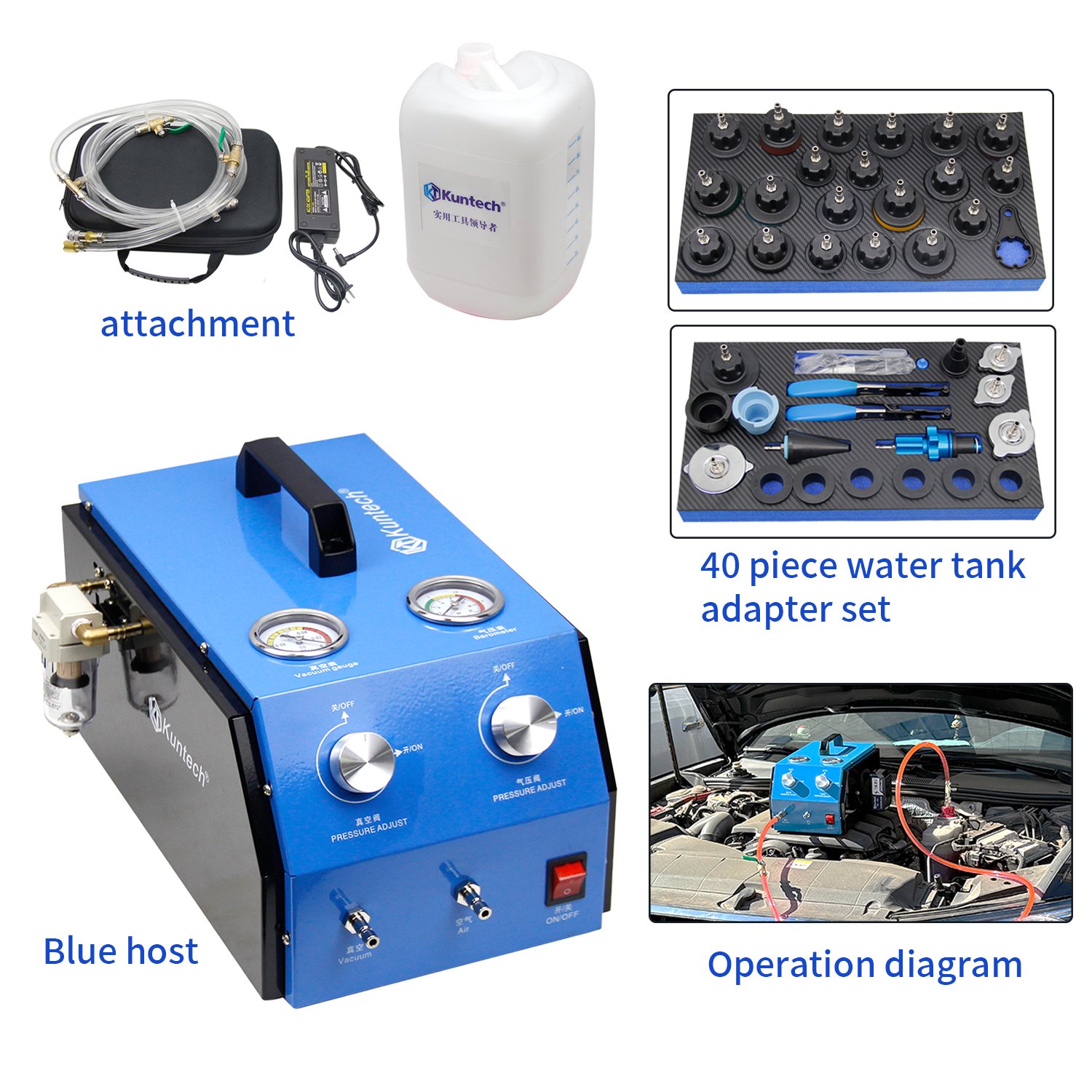 Auto Cooling System Leak Detector Pressure Retention Antifreeze Coolant Replacement Tool Airless Vacuum Replacer for Cars