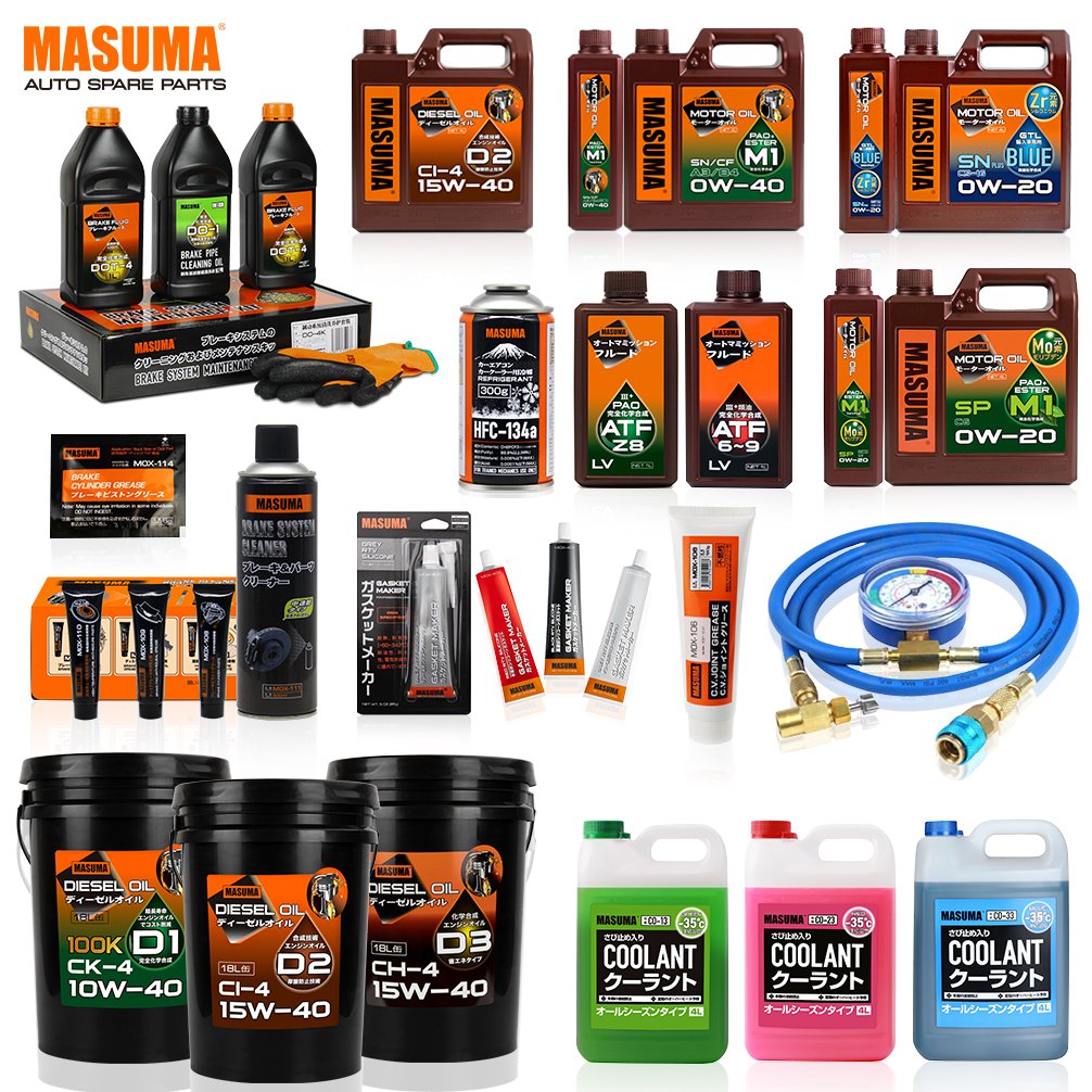 MASUMA CO-23 Multiple Effect Antifreeze Radiator Coolant Antifreeze for Engine Green Red Blue Color Cooling Coolant 4 Liters