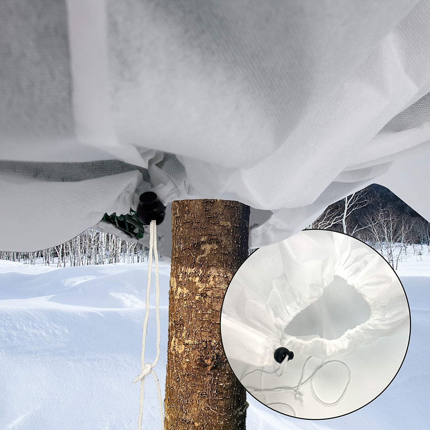 Plant Covers Winter Drawstring Plant Freeze Protection Cover Bags Antifreeze Cover