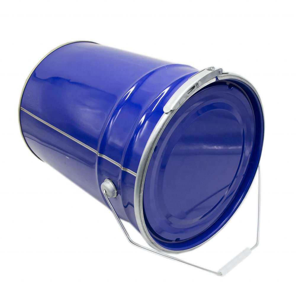 Wholesale Printing 20 Liter Round Metal Tin with Lock Ring Lid Bucket Tinplate Pail for Paint Packaging