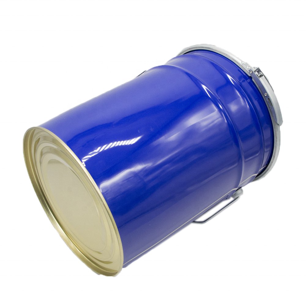 Wholesale Printing 20 Liter Round Metal Tin with Lock Ring Lid Bucket Tinplate Pail for Paint Packaging