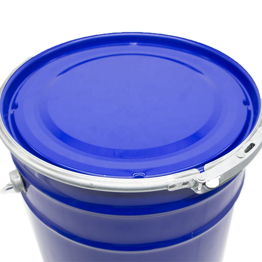Wholesale Printing 20 Liter Round Metal Tin with Lock Ring Lid Bucket Tinplate Pail for Paint Packaging