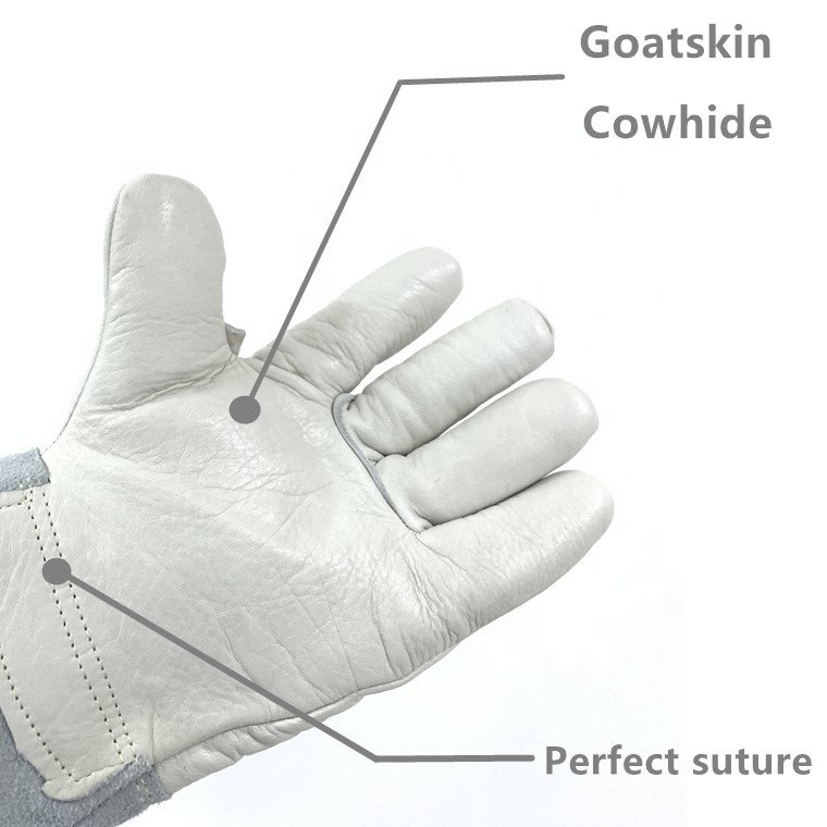 Freezer Leather Cryogenic Glove Liquid Nitrogen Resistant Cowhide and Goatskin Protective XL Size for Dry Ice