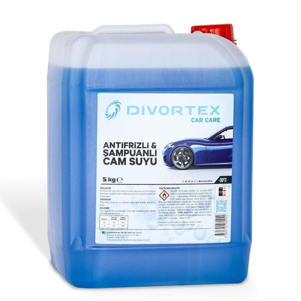 Divortex -30 Windshield Washer Fluid with Antifreeze & Shampoo 5 Lt