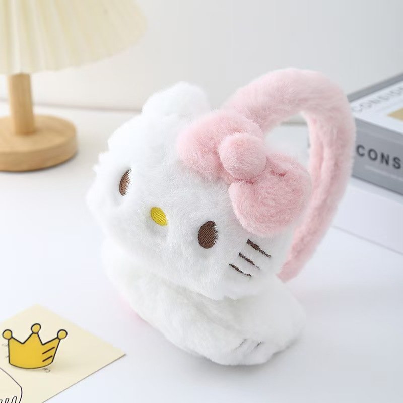 Cute Cartoon Cat Warm Earmuffs Autumn and Winter Foldable Antifreeze Ear protection Plush Earmuffs for Girls to Wear on the Head