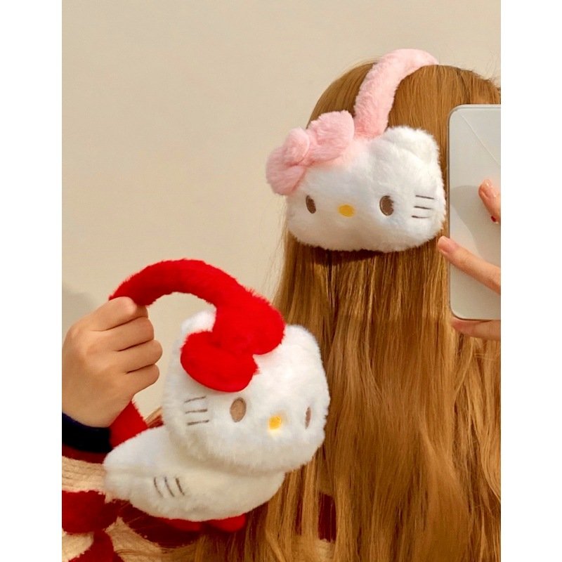 Cute Cartoon Cat Warm Earmuffs Autumn and Winter Foldable Antifreeze Ear protection Plush Earmuffs for Girls to Wear on the Head