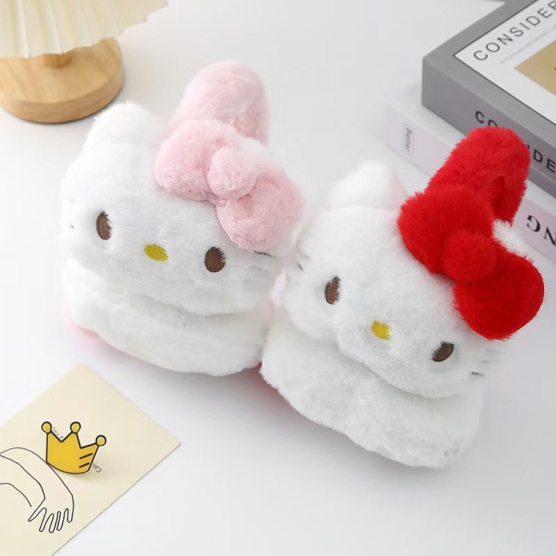 Cute Cartoon Cat Warm Earmuffs Autumn and Winter Foldable Antifreeze Ear protection Plush Earmuffs for Girls to Wear on the Head