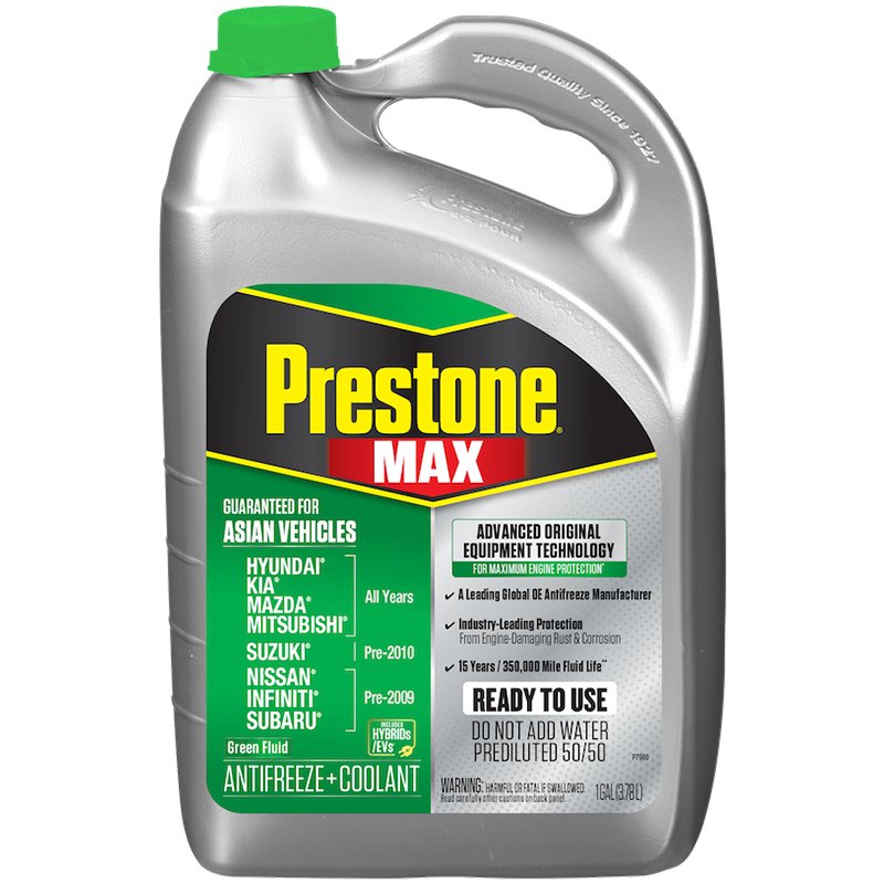 AF6610 Prestone MAX Asian Vehicles (Green) Antifreeze + Coolant 1 Gallon Ready to Use Antifreeze
