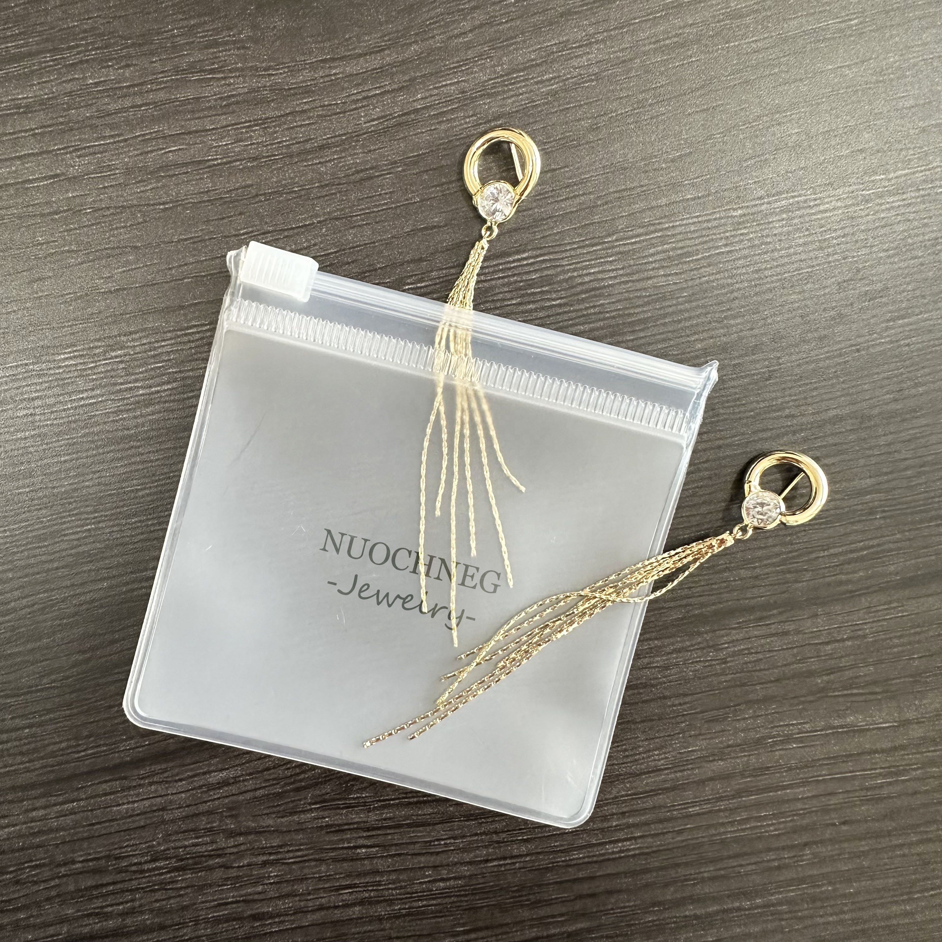Customized Jewelry Packaging Zip Plastic Bag 9.5*10Cm Matte Zipper Bag for Bracelet Reusable Logo PVC EVA Ziplock Zipper Bag