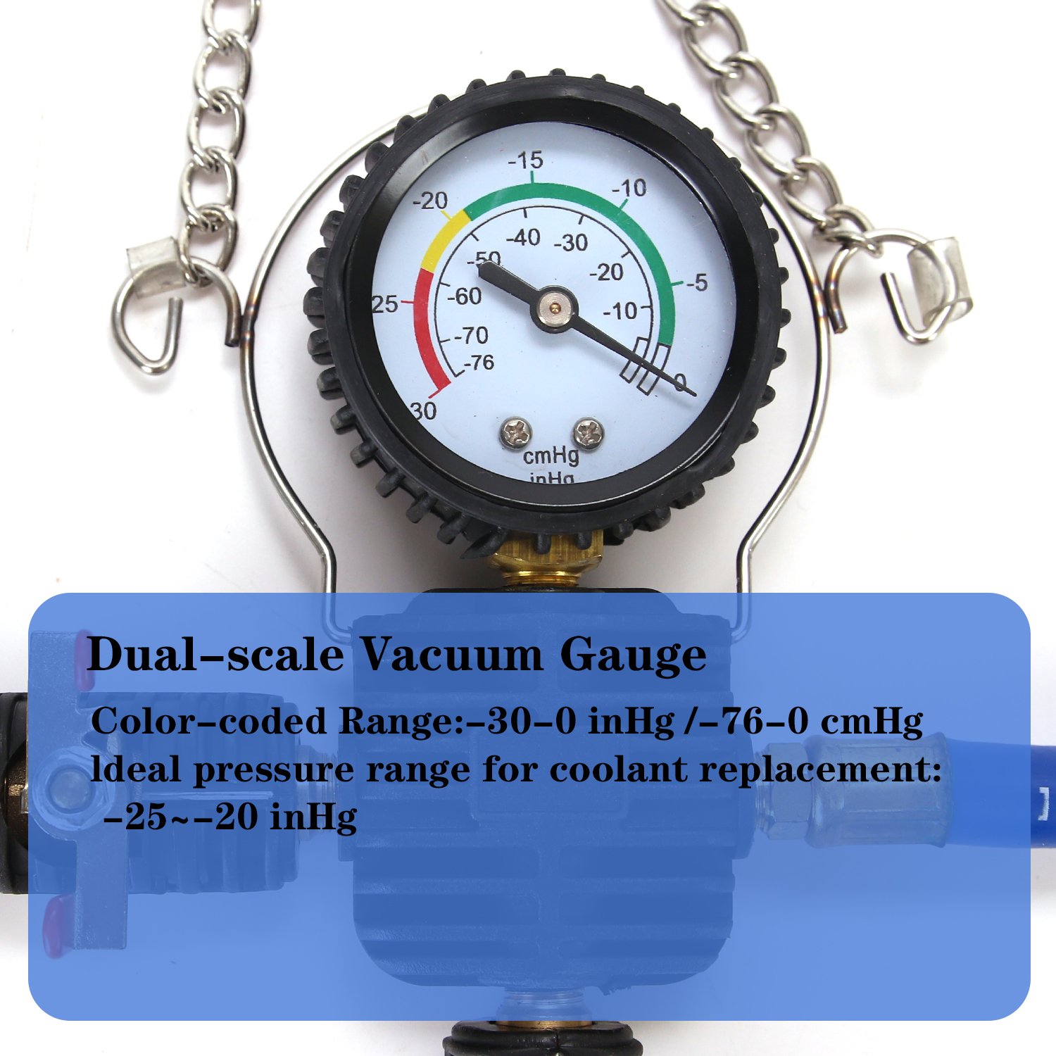 Cooling System Vacuum Purge Radiator Coolant Refill Tool Kit Water Tank Pneumatic Vacuum Antifreeze Change Filler Set