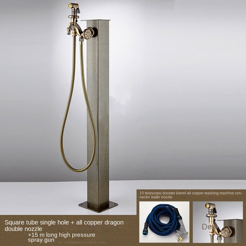 Villa Vertical Stainless Steel Antifreeze Garden Courtyard Watering All-Copper Column Extension Outdoor Faucet for Backyard