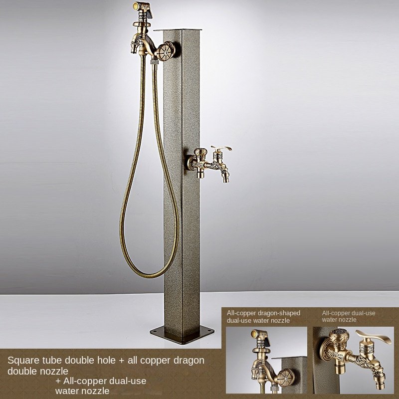 Villa Vertical Stainless Steel Antifreeze Garden Courtyard Watering All-Copper Column Extension Outdoor Faucet for Backyard