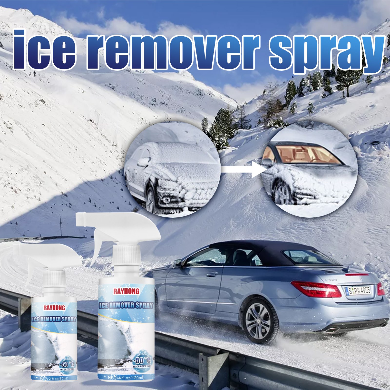 Car Windshield Deicing Agent Rapid Thawing Antifreeze Agent for Glass Window Snow Removal Spray