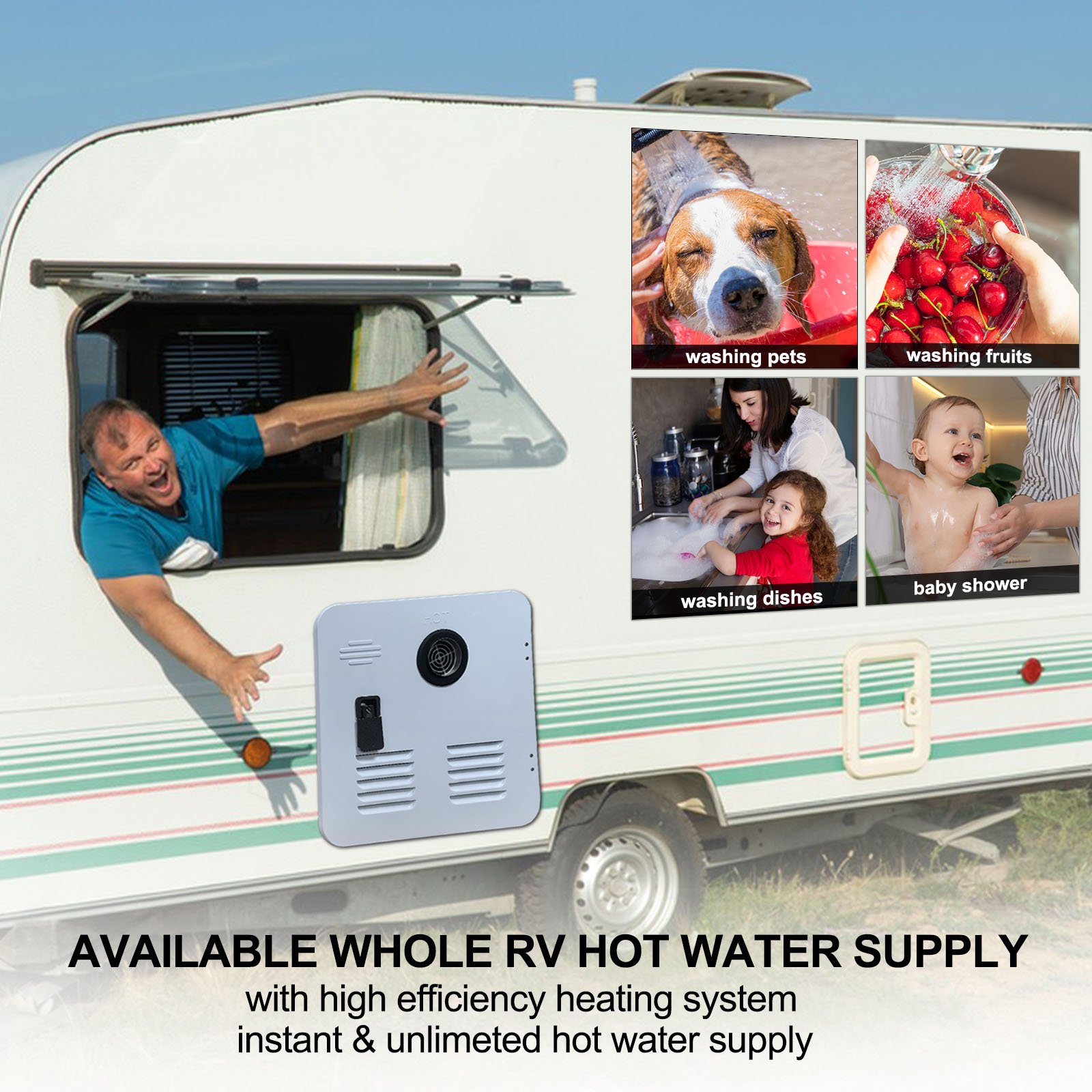 Manufacture Rv Gas Water Heater 12v Dc Camping Lpg Gas Water Heater Small Tankless Instant Rv Caravan Motor Home Water Heater