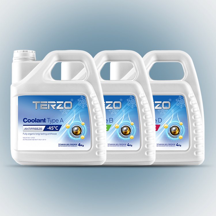 TERZO Superior Protection Engine Coolant Liquid Concentrated Anti-Freeze for Automotive Cooling System Ethylene Glycol Based