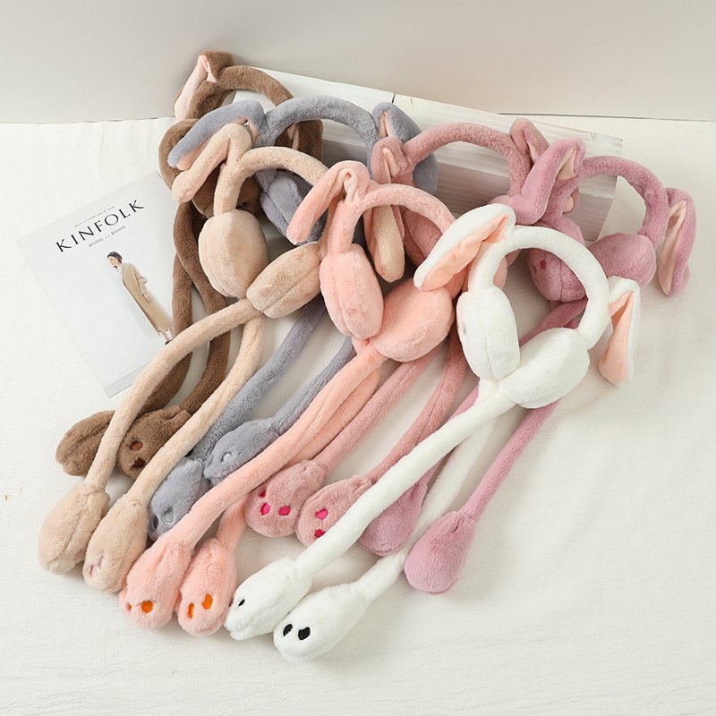 Hot Earmuffs Will Move Rabbit Ears Cute Earmuffs Female Winter Weather Earmuffs Antifreeze Package Ear Hat