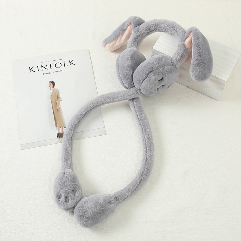 Hot Earmuffs Will Move Rabbit Ears Cute Earmuffs Female Winter Weather Earmuffs Antifreeze Package Ear Hat