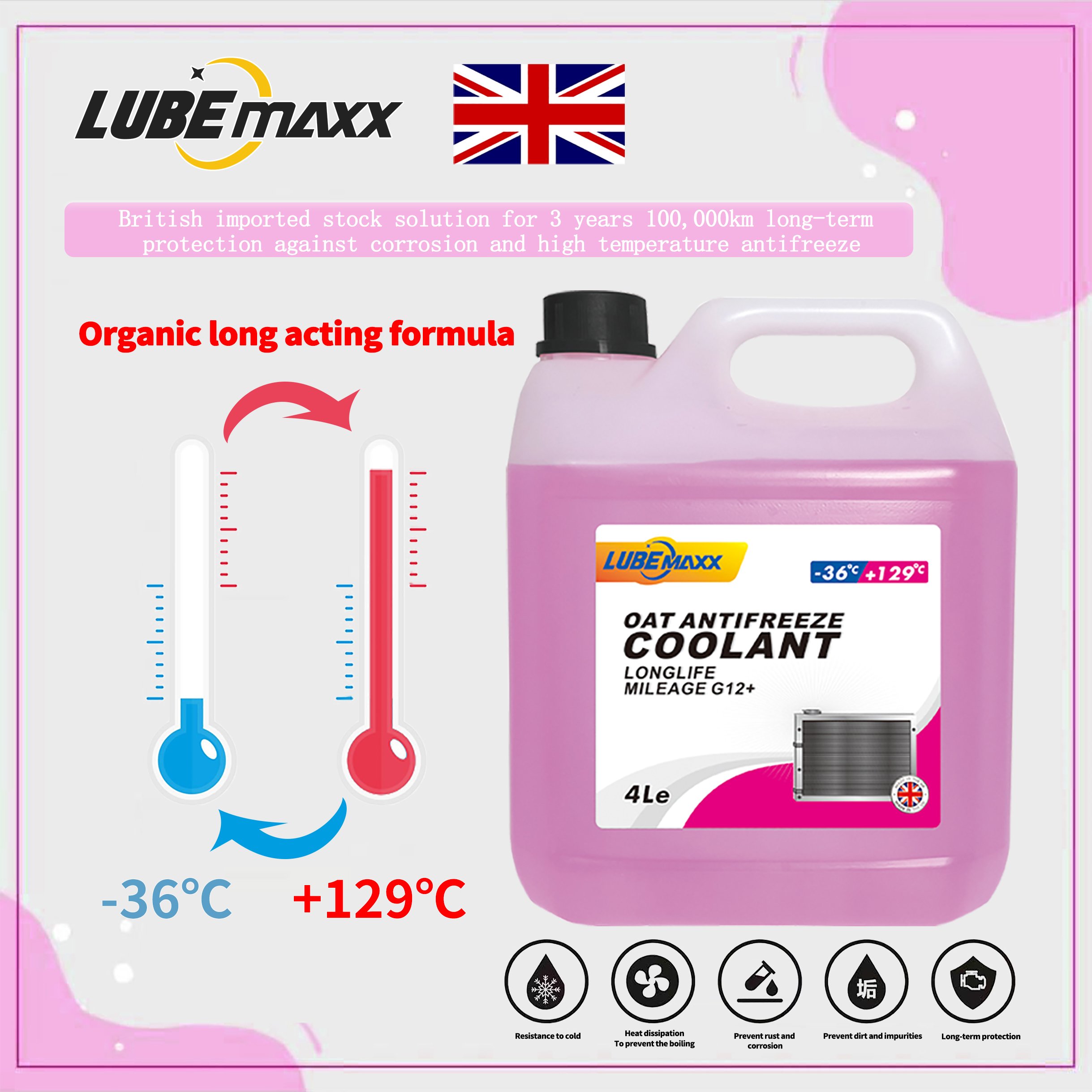 Lubemaxx Anti Corrosion With MSDS Certificate 1 Gallon Radiator Coolant