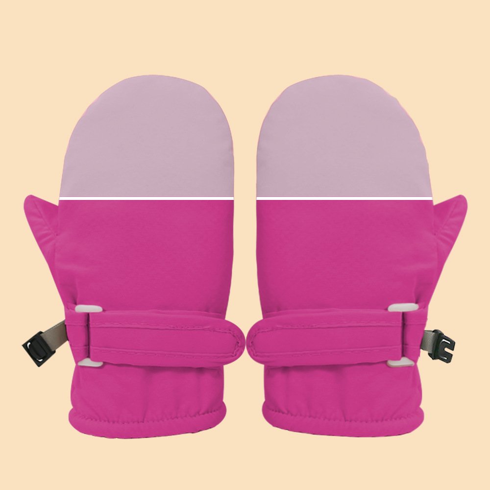 Children's Solid Color Ski Gloves Warm and Cold Winter Antifreeze Hand Gloves Thickened for Comfort and Protection