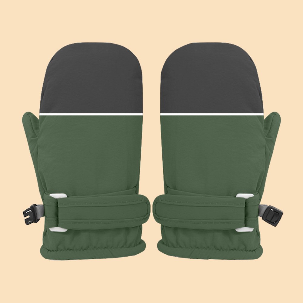 Children's Solid Color Ski Gloves Warm and Cold Winter Antifreeze Hand Gloves Thickened for Comfort and Protection