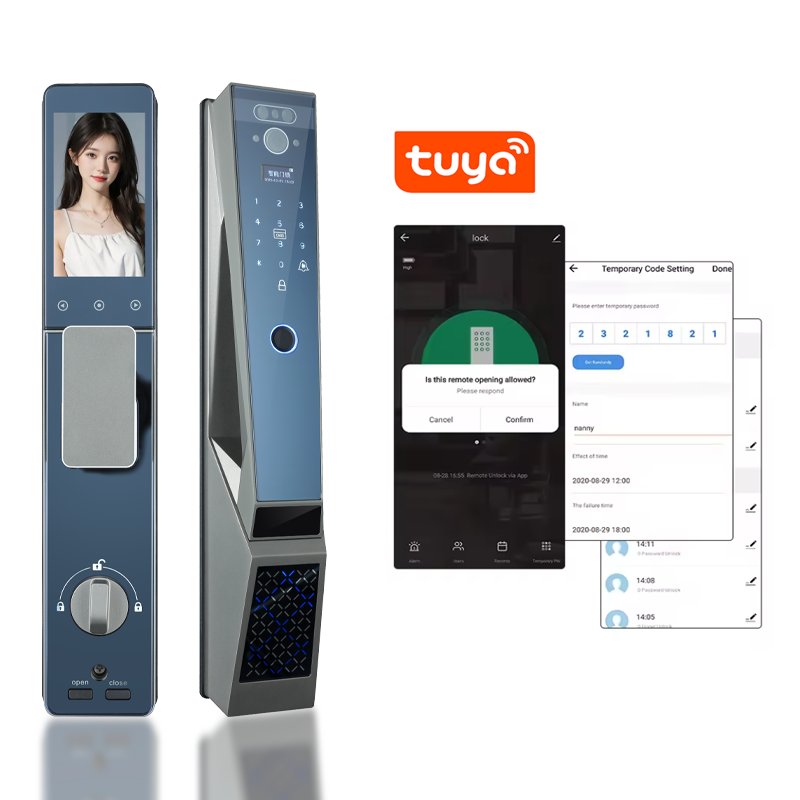 LEZN U9s Tuya Video Palm Pulse Intelligent Lock Automatic Lock Wifi Application Combination Home Security Fingerprint Lock